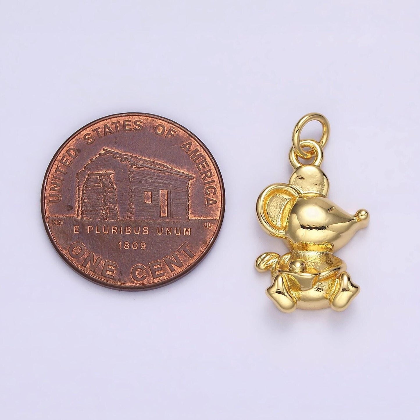14k gold filled walking, sitting mouse mice animal charm | n1039 n1040
