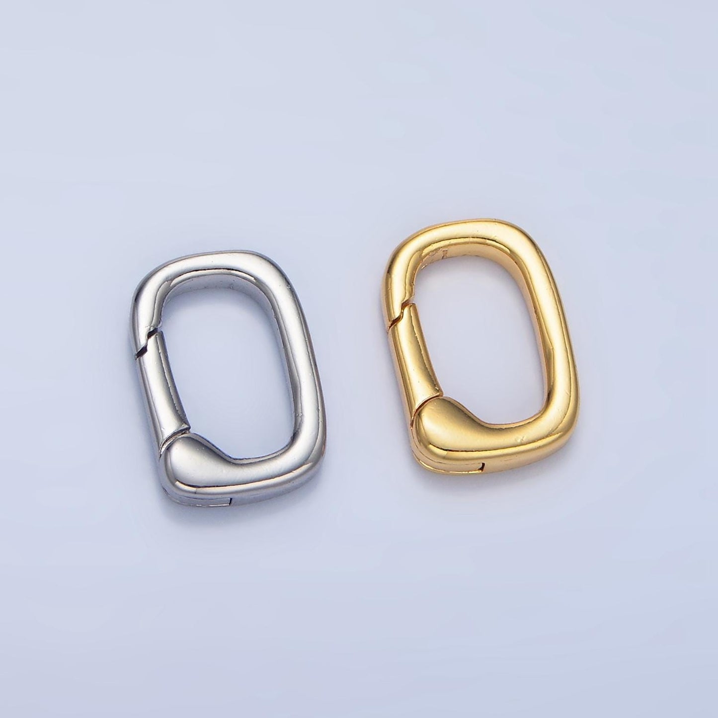 Small gold spring gate ring, push gate ring 9.2 x 13.7mm oval ring charm holder gold clasp for enhanced jewelry clasp z966