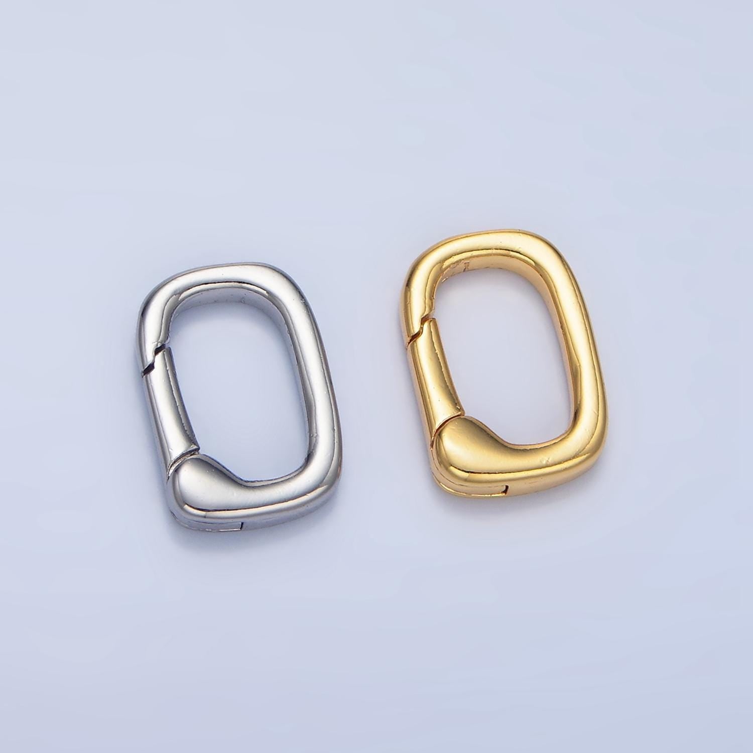 Small gold spring gate ring, push gate ring 9.2 x 13.7mm oval ring charm holder gold clasp for enhanced jewelry clasp z966