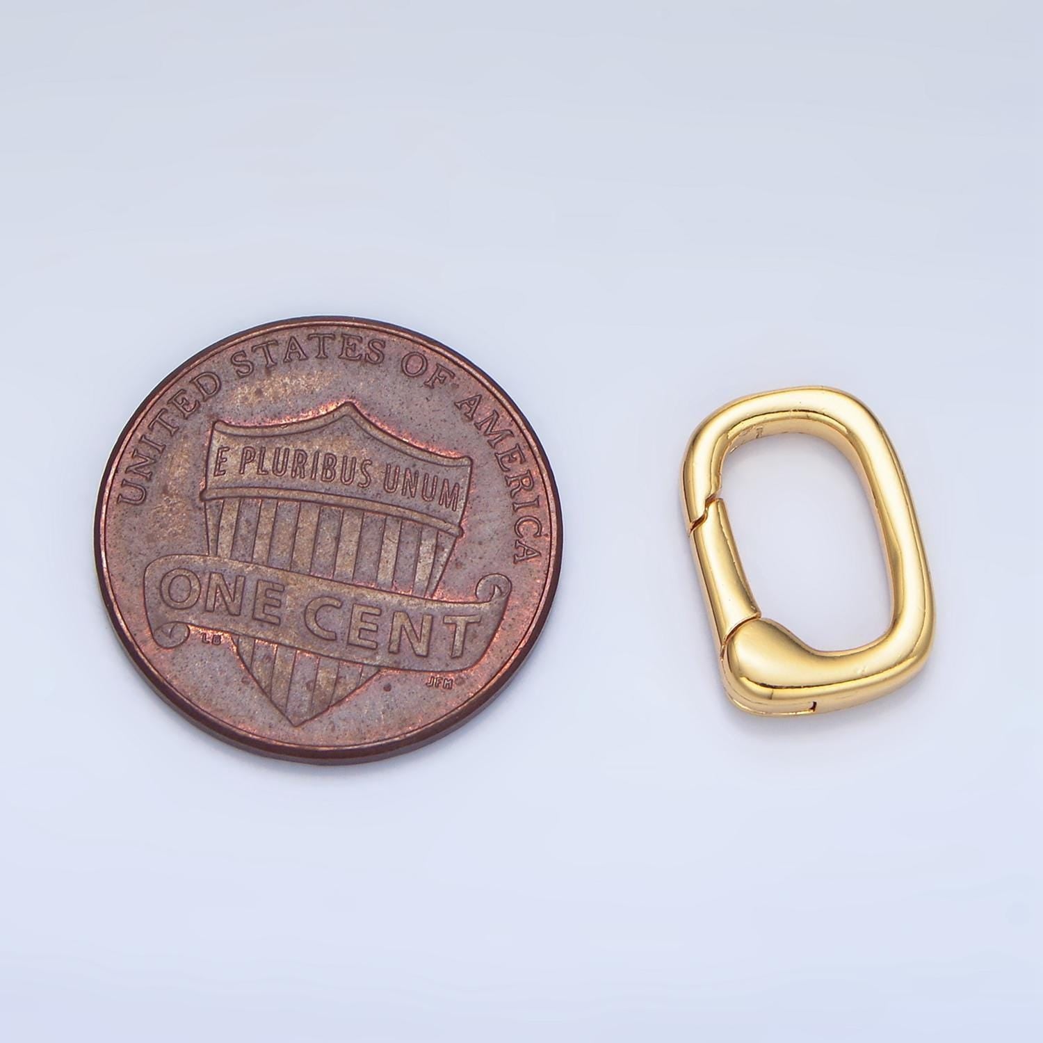 Small gold spring gate ring, push gate ring 9.2 x 13.7mm oval ring charm holder gold clasp for enhanced jewelry clasp z966
