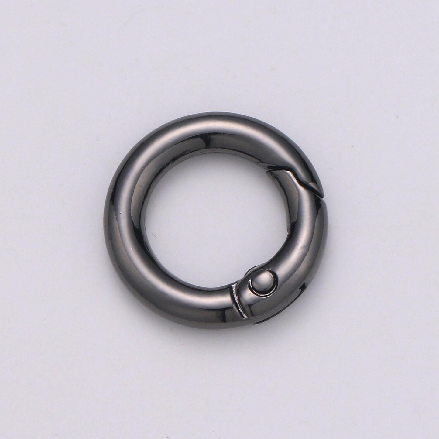 Gold spring gate ring,push gate ring,15,17, 20mm diameter ring holder rose gold black gun metal silver clasp connector charm holder l-33-l35