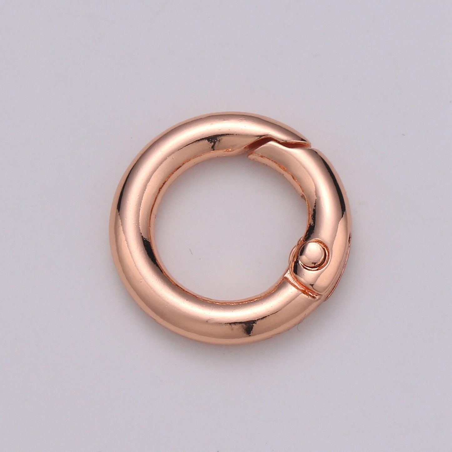 Gold spring gate ring,push gate ring,15,17, 20mm diameter ring holder rose gold black gun metal silver clasp connector charm holder l-33-l35