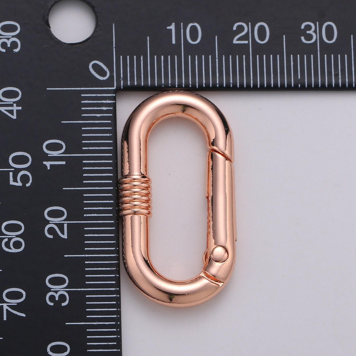 Gold spring gate ring,push gate ring, 33x17mm oval ring charm holder rose gold black gunmetal silverclasp for connector charm supp-960-963