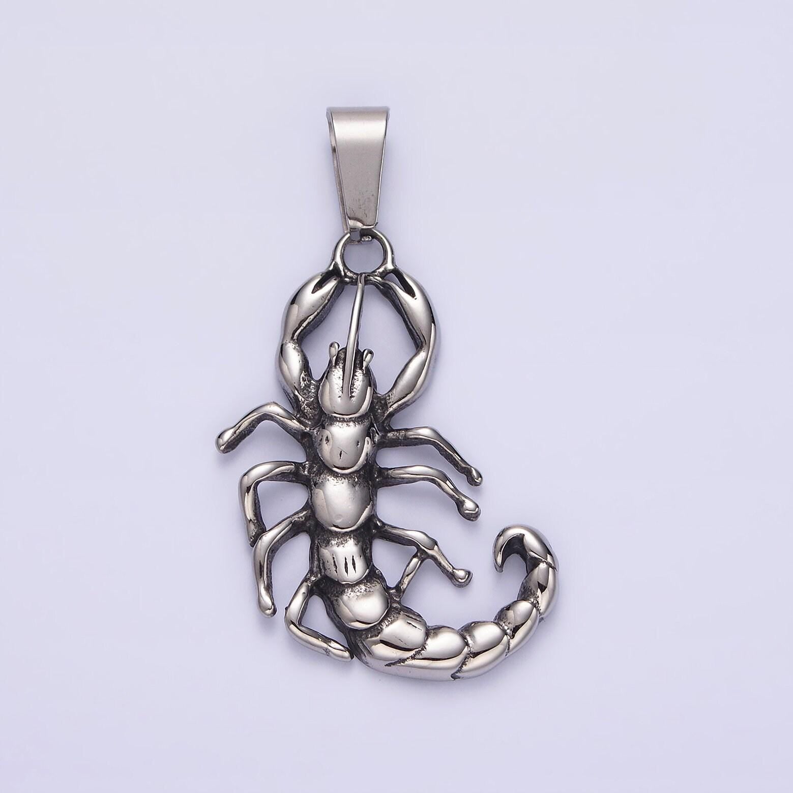 Stainless steel 43mm scorpion animal pendant | p749