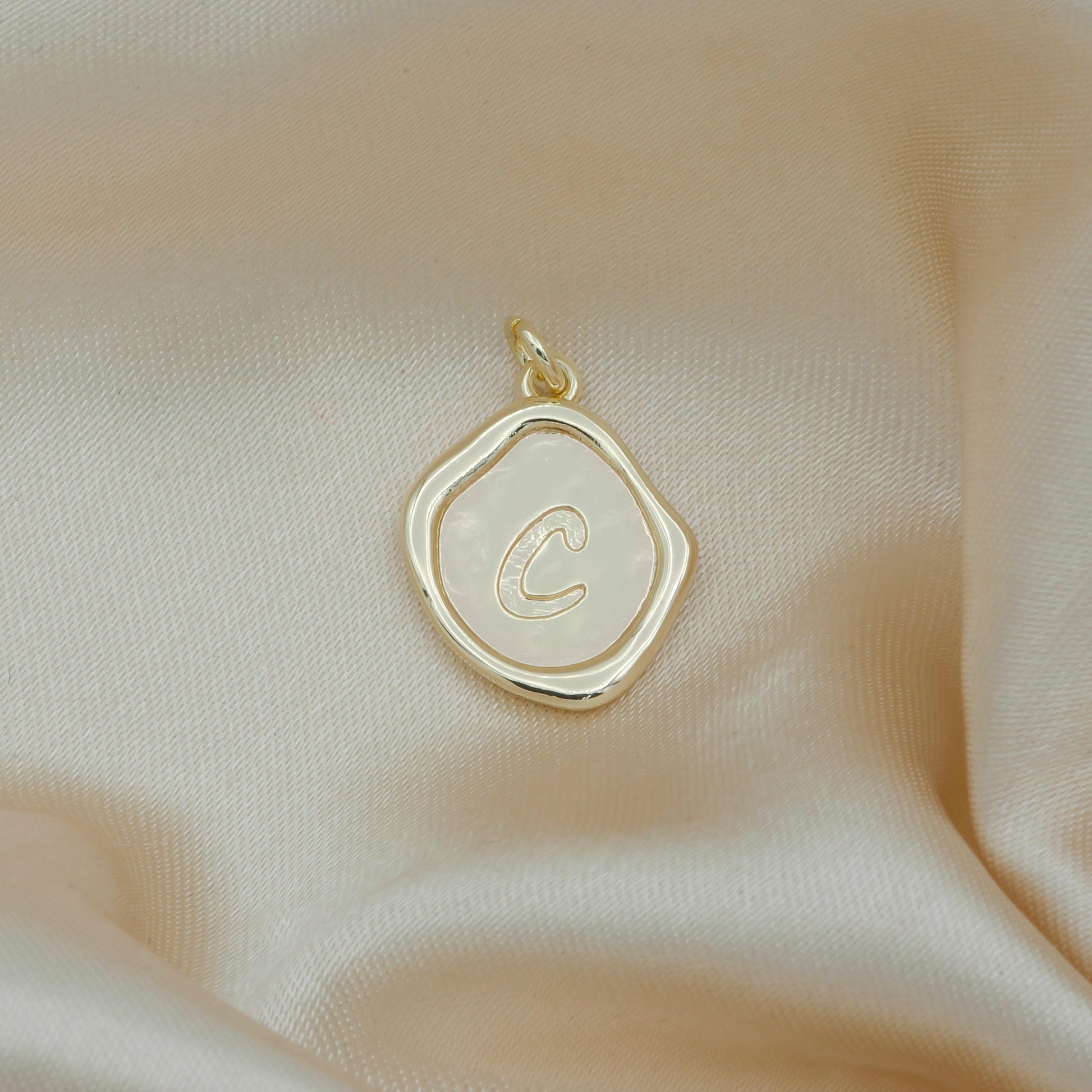 Dainty initial c name pendant for necklace gold add on charm necklace earring bracelet,bulk charms for jewelry making -142