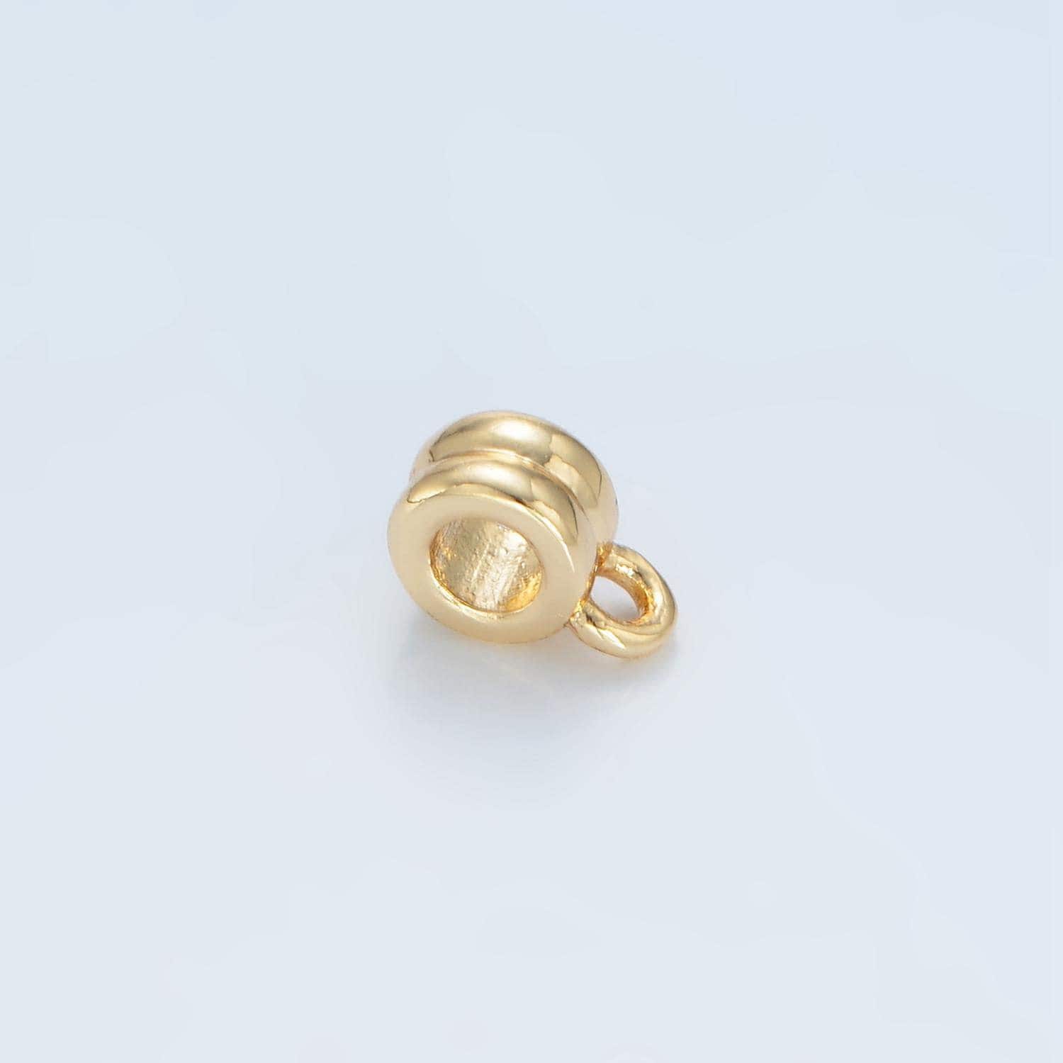 Gold bail beads spacer with closed link for charm holder spacer with loop cord bails slider bails, spacer ring z953