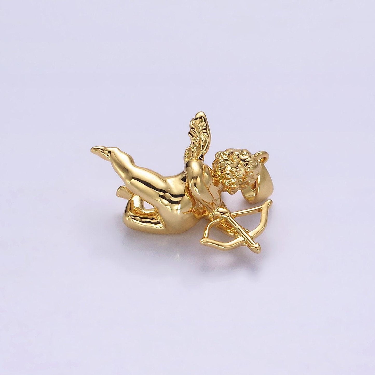 14k gold filled 23mm cherub baby angel mini pendant in gold & silver | n1268 n1269