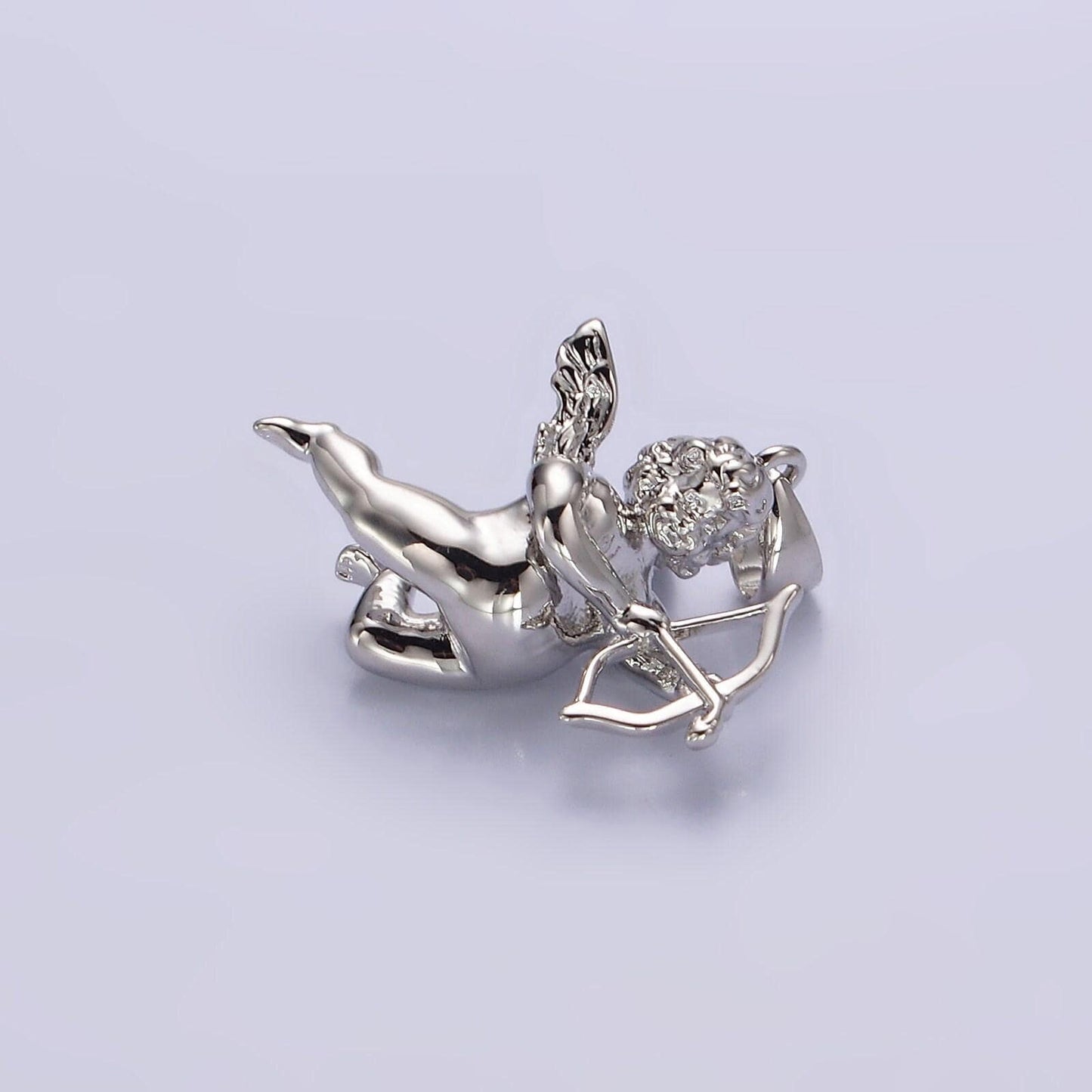 14k gold filled 23mm cherub baby angel mini pendant in gold & silver | n1268 n1269