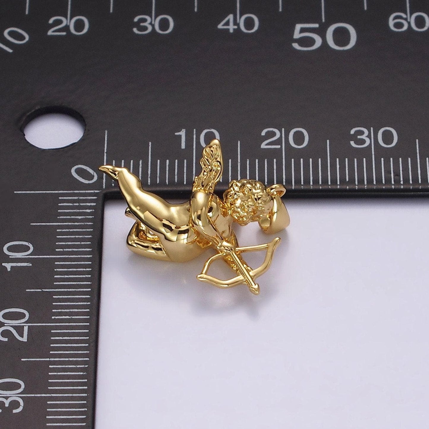 14k gold filled 23mm cherub baby angel mini pendant in gold & silver | n1268 n1269