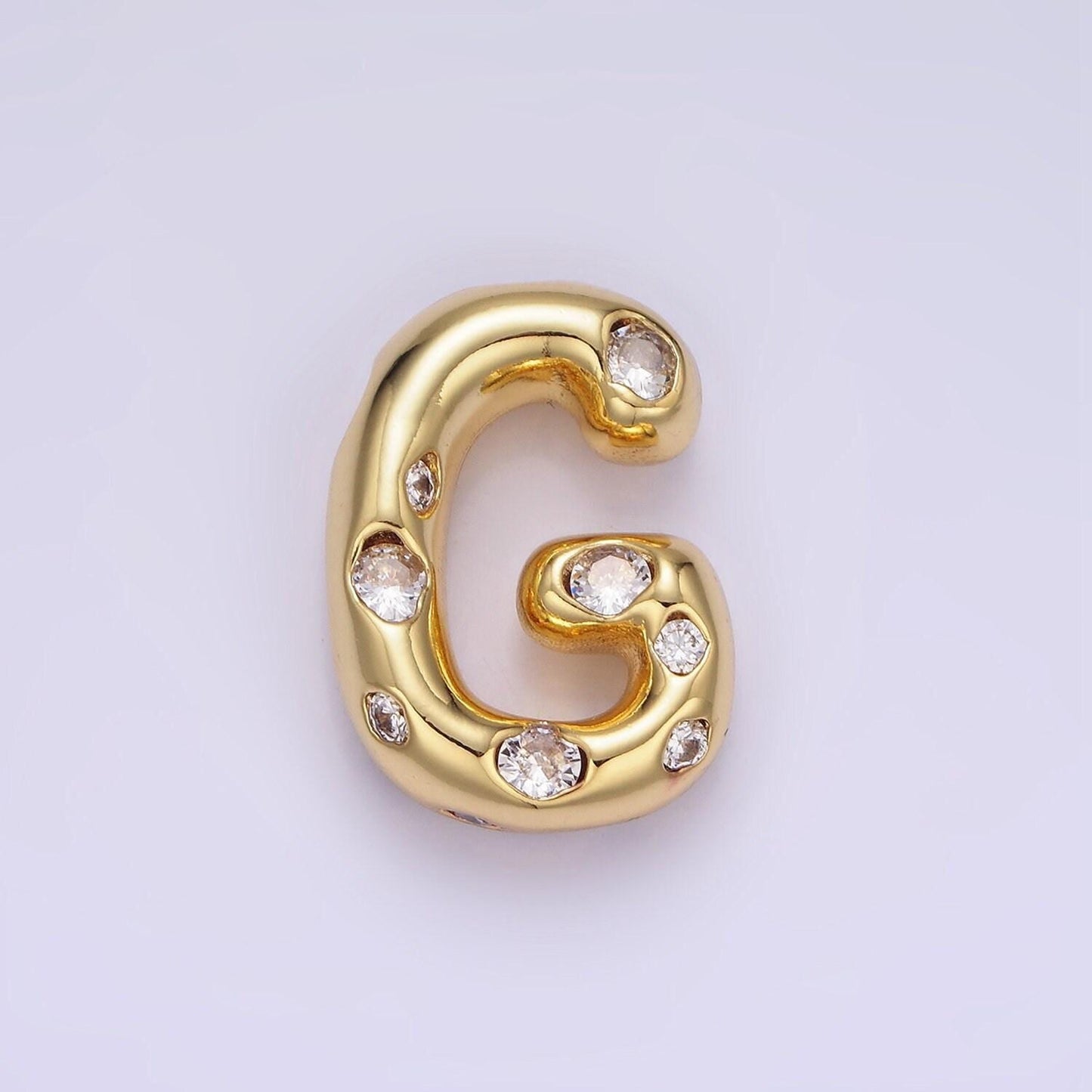 Gold pave balloon pendant cubic zirconia initial necklace charm bubble letter for diy cz alphabet personalized bubble necklace a1041-a1053