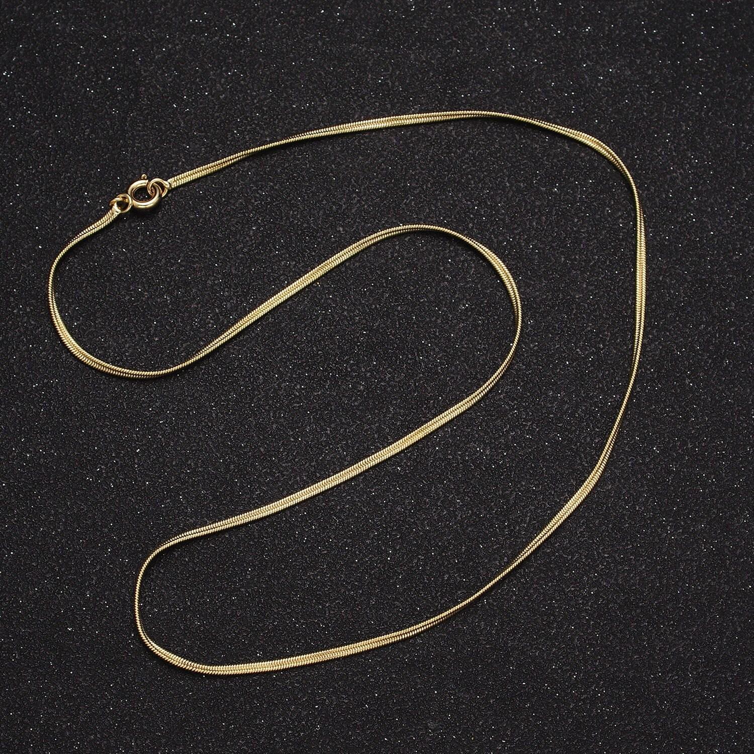 Dainty herringbone necklace in gold for minimalist jewelry layer necklace 17 inch long