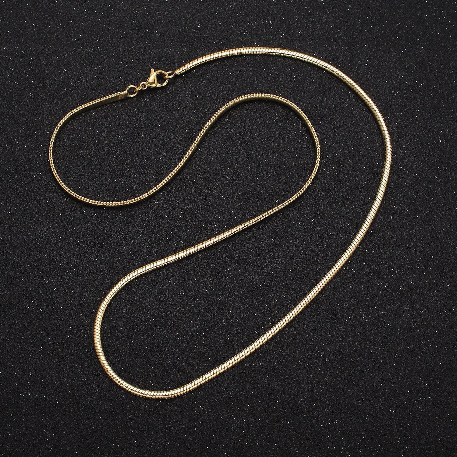 Dainty herringbone necklace in gold for minimalist jewelry layer necklace 17.75 or 19.75 inch long snake chain