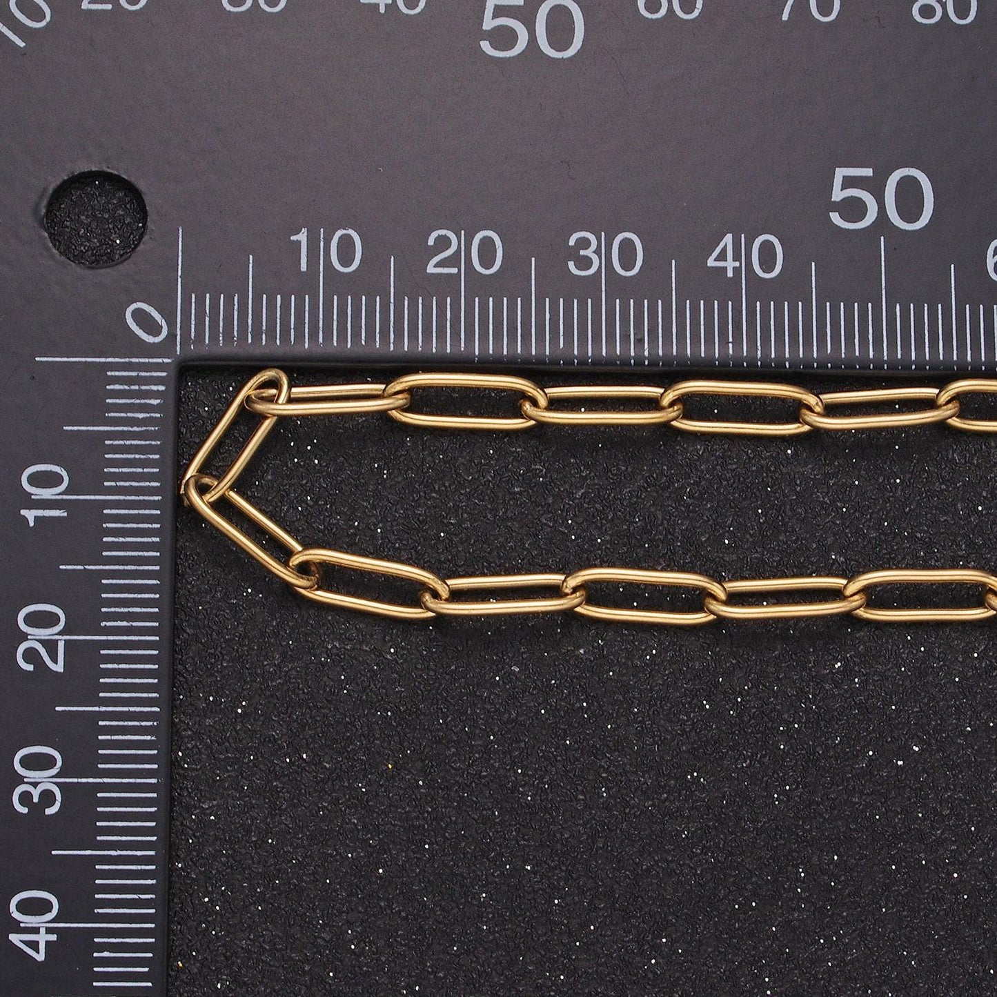 Gold stainless steel 11.7x3.9mm paperclip unfinished chain by yard tarnish free wholesale chain for necklace bracelet supply | roll-1477