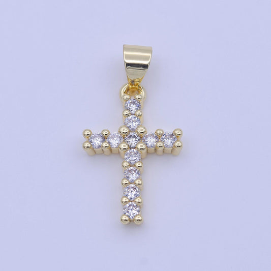 Mini cubic cross charm micro pave cross charm for bracelet necklace pendant religious necklace gold cross pendant h246