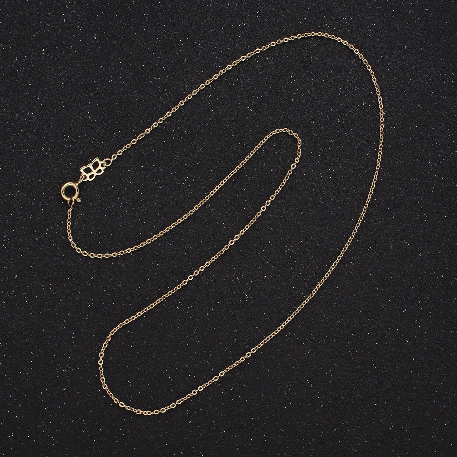 14k gold filled 1.3mm dainty cable chain 18 inch for minimalist jewelry layering chain necklace | wa-2494