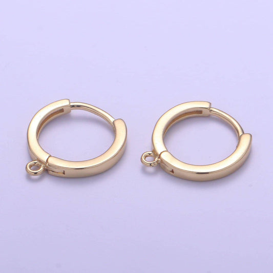 Dainty gold filled huggie w/ open link lever back hoop earring making, 16x14 mm, nickel & lead free for earring charm making findings,k-872