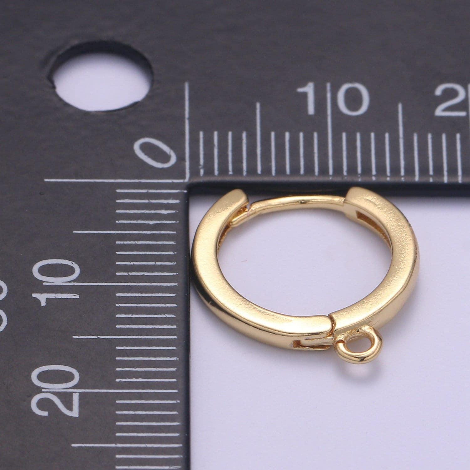 Dainty gold filled huggie w/ open link lever back hoop earring making, 16x14 mm, nickel & lead free for earring charm making findings,k-872