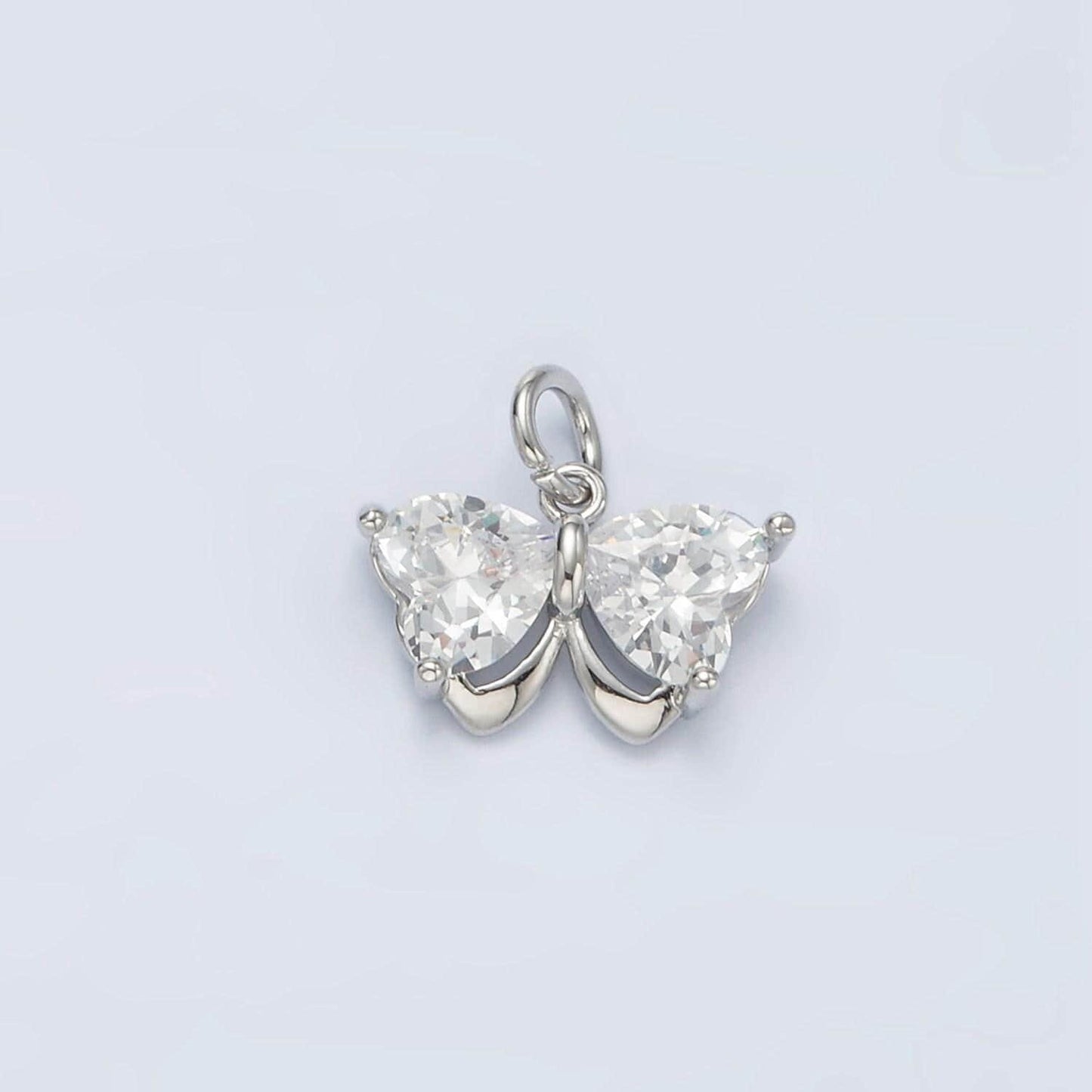 Mini 18k gold filled butterfly charm micro paved mariposa butterfly cz gold silver pendant | m135