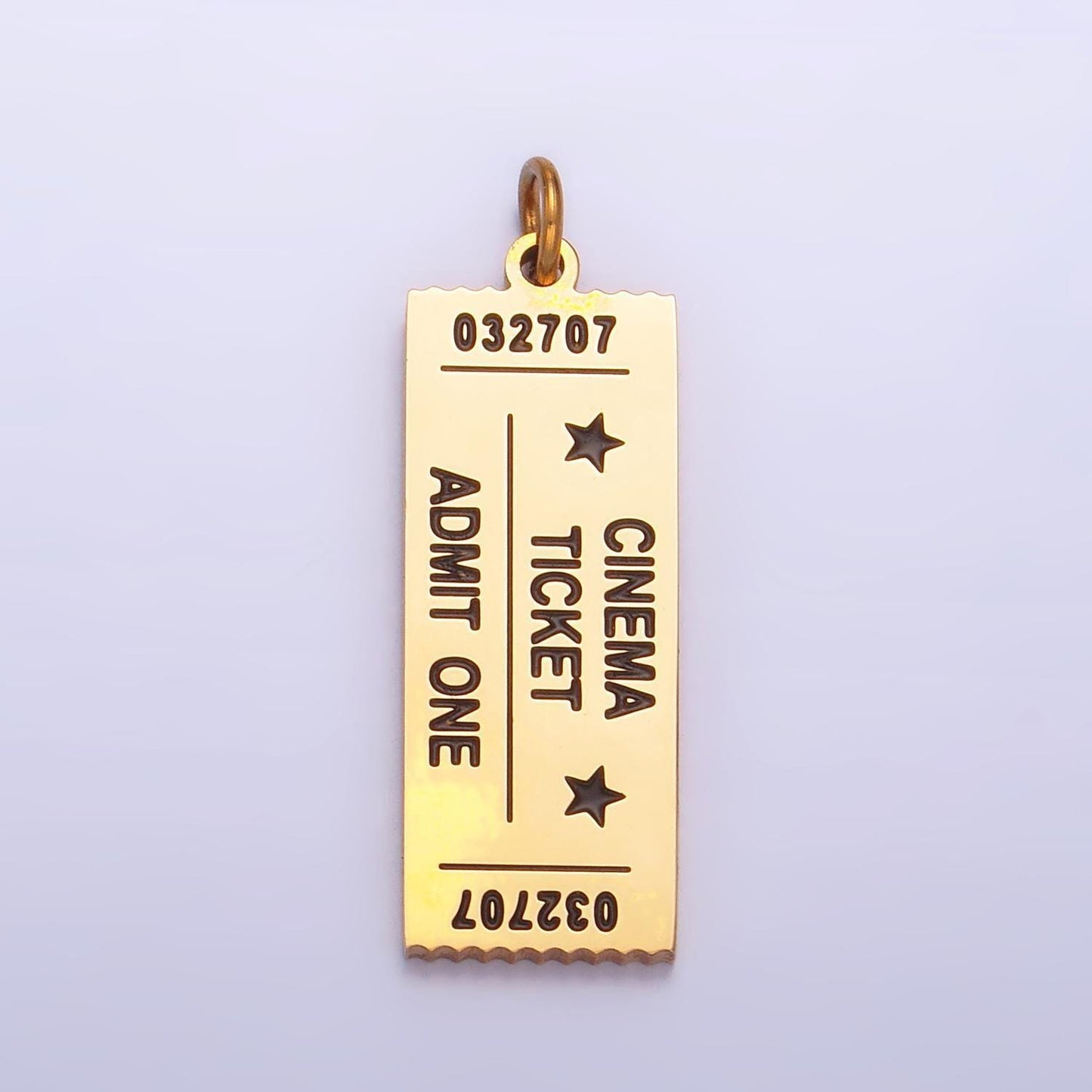 Double sided gold movie tickets charm stainless steel cinema theater show tickets for bracelet necklace charm supply p1264