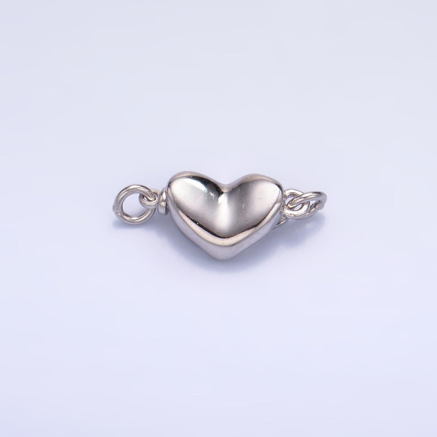 S925 sterling silver heart clasp, push in clasp, push in box clasp connector with ring heart shape clasp, simple clasp connector sl547