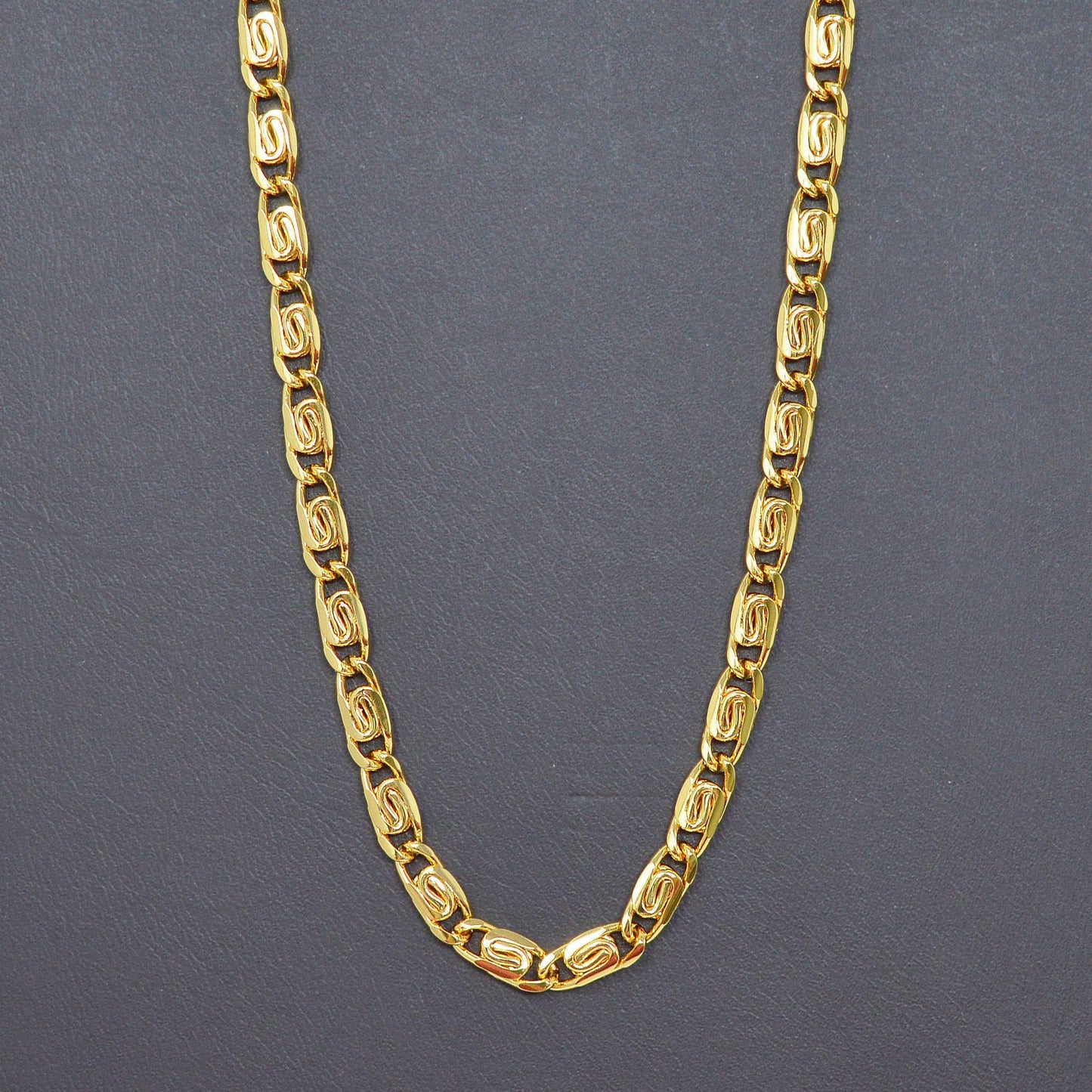 1pc 20'' ready to use 24k gold bold paperclip chain, lockplate chain necklace, stunning chain for pendant charm necklace, 999