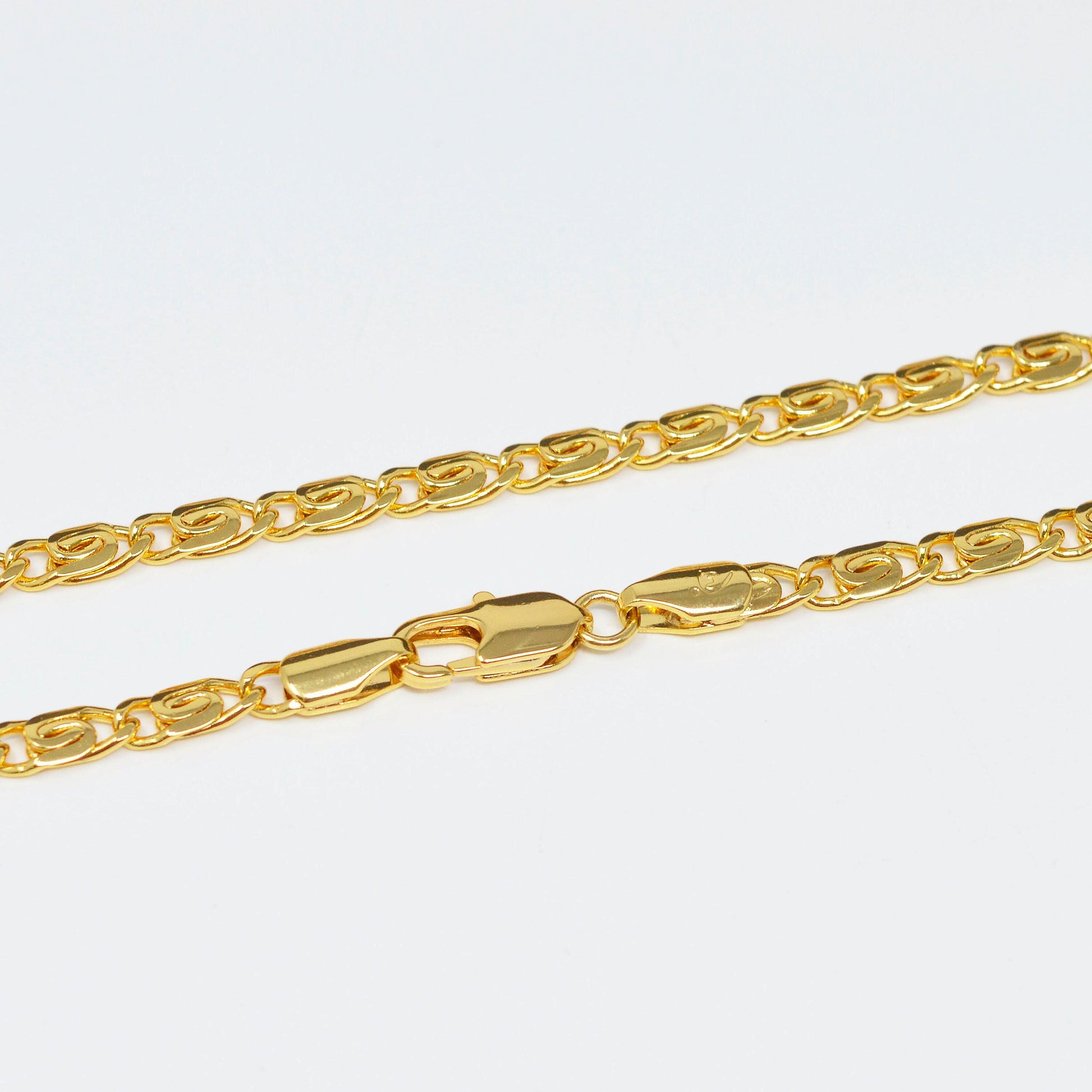 1pc 20'' ready to use 24k gold bold paperclip chain, lockplate chain necklace, stunning chain for pendant charm necklace, 999