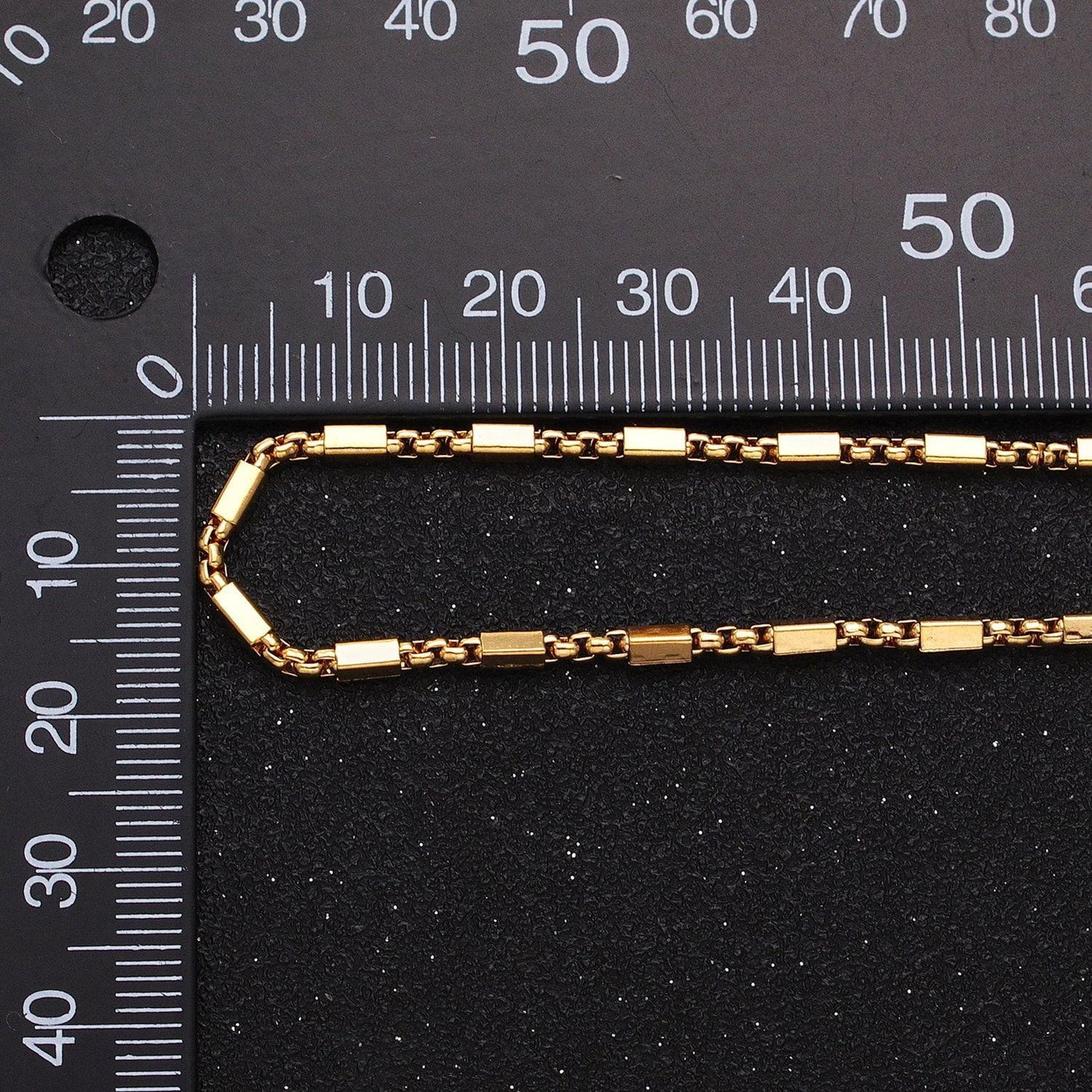 Unique beaded cable with rolo link 24k gold filled 2.1mm unique square bead chain link unfinished yard chain in gold | roll-1321