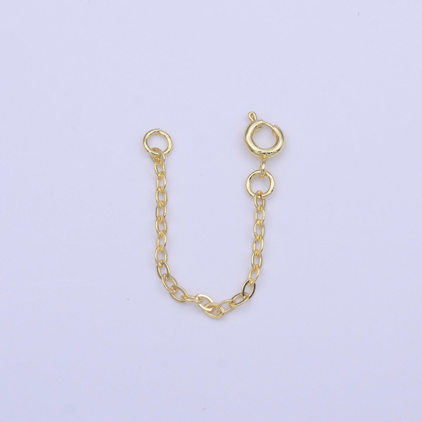 Gold chain extender for necklace bracelet supply component findings extenders with round spring clasps k-329