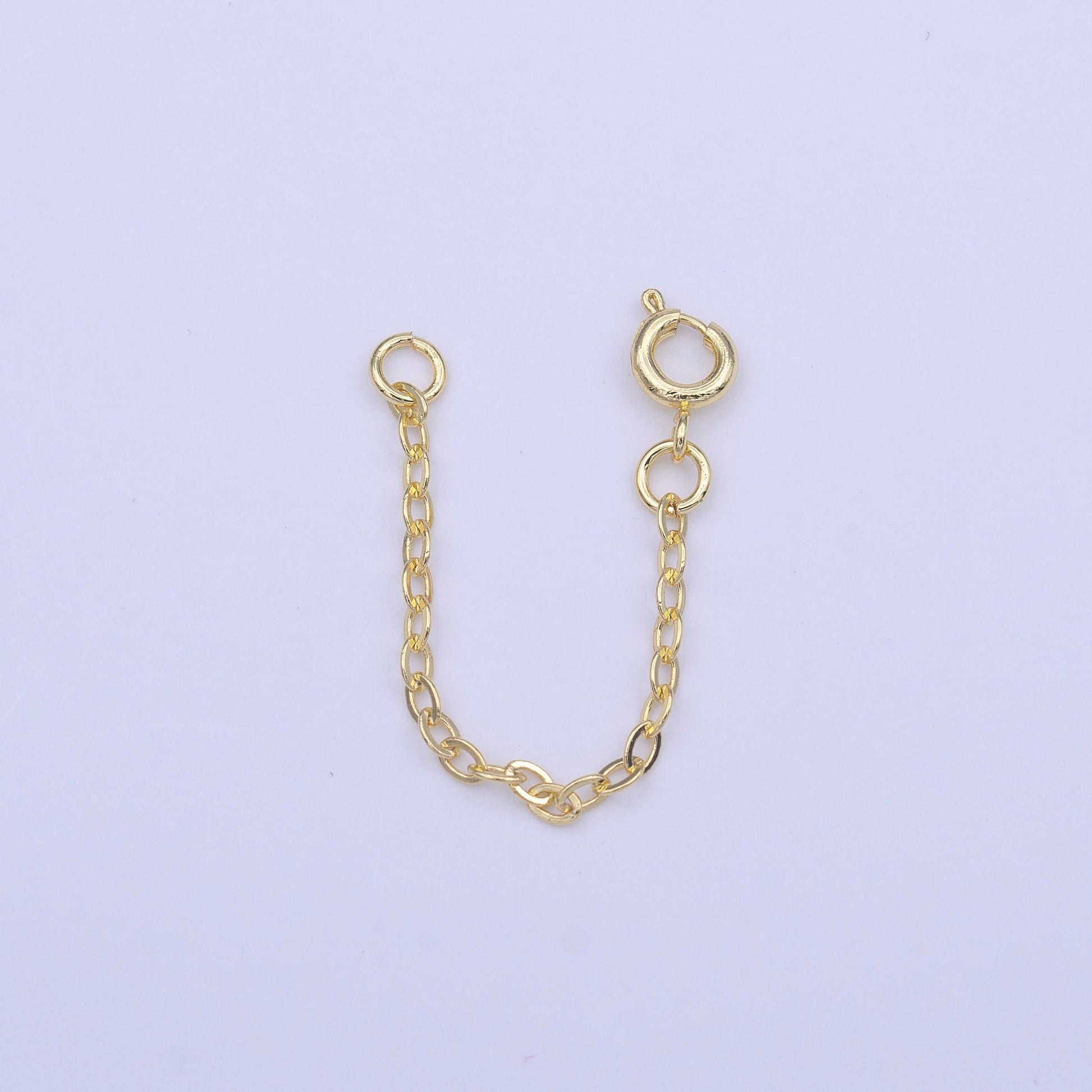 Gold chain extender for necklace bracelet supply component findings extenders with round spring clasps k-329