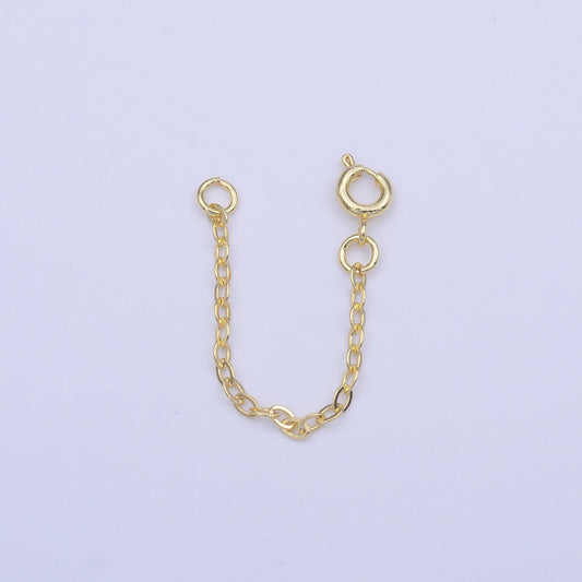 Gold chain extender for necklace bracelet supply component findings extenders with round spring clasps k-329