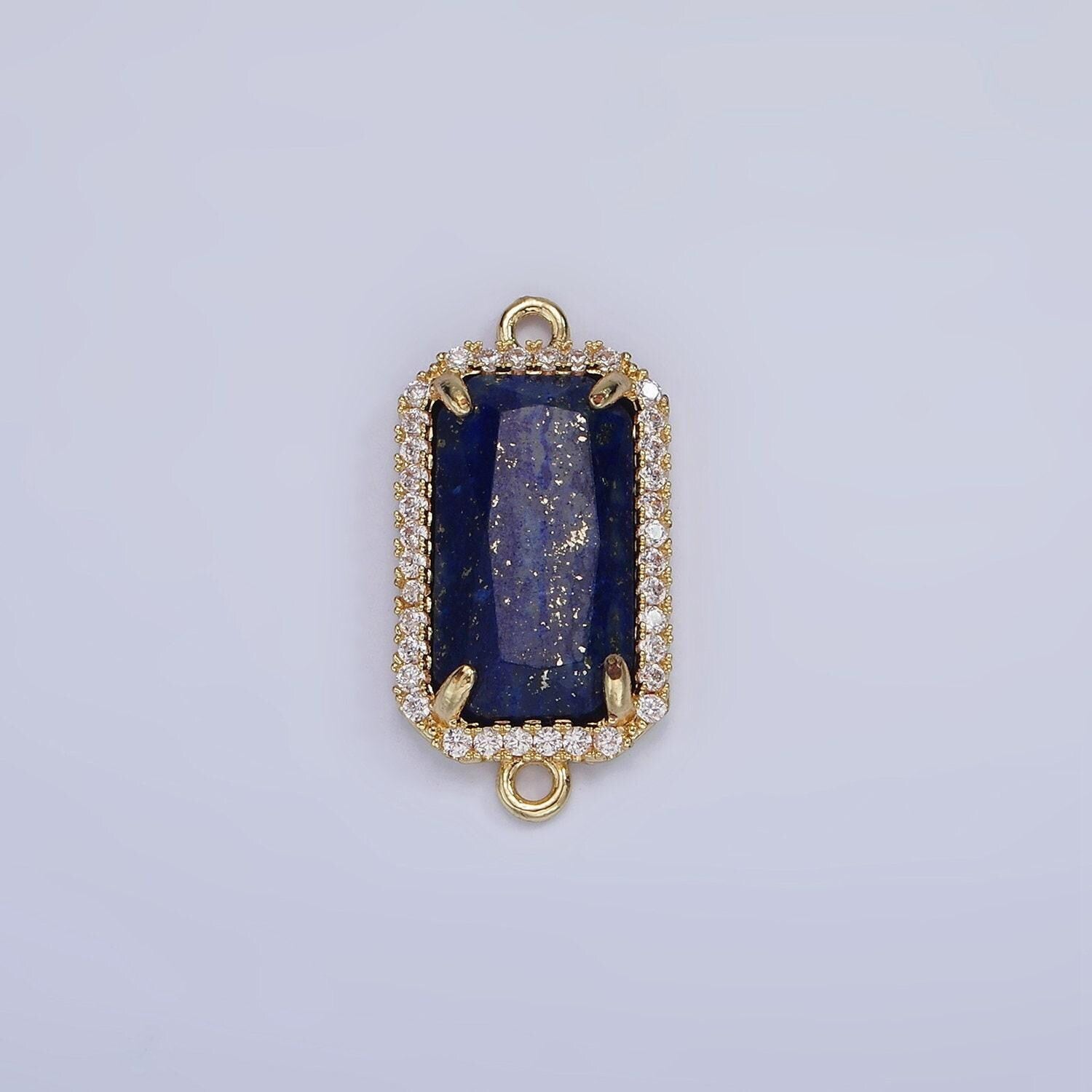 Mini 14k gold filled cubic zirconia link connector color faceted crystal charm connector birthstone link connector g-084
