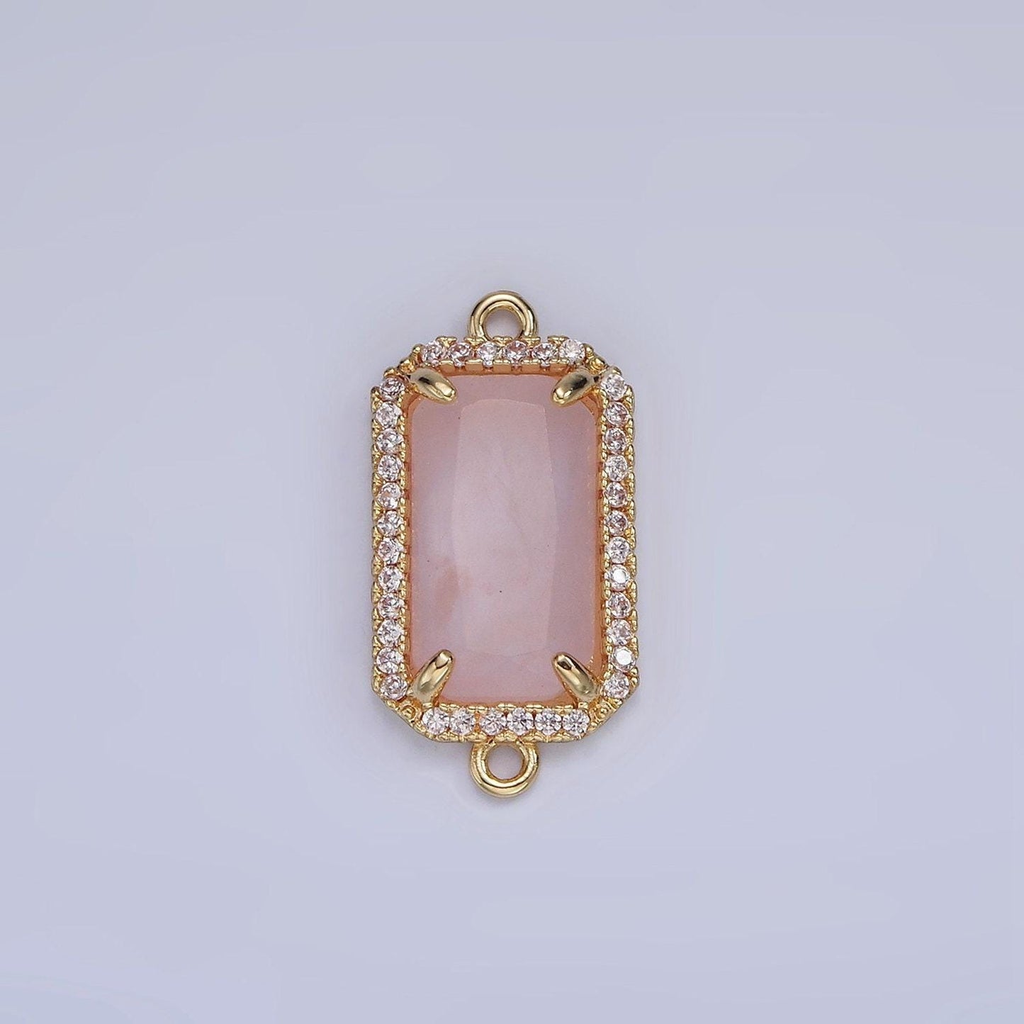 Mini 14k gold filled cubic zirconia link connector color faceted crystal charm connector birthstone link connector g-084