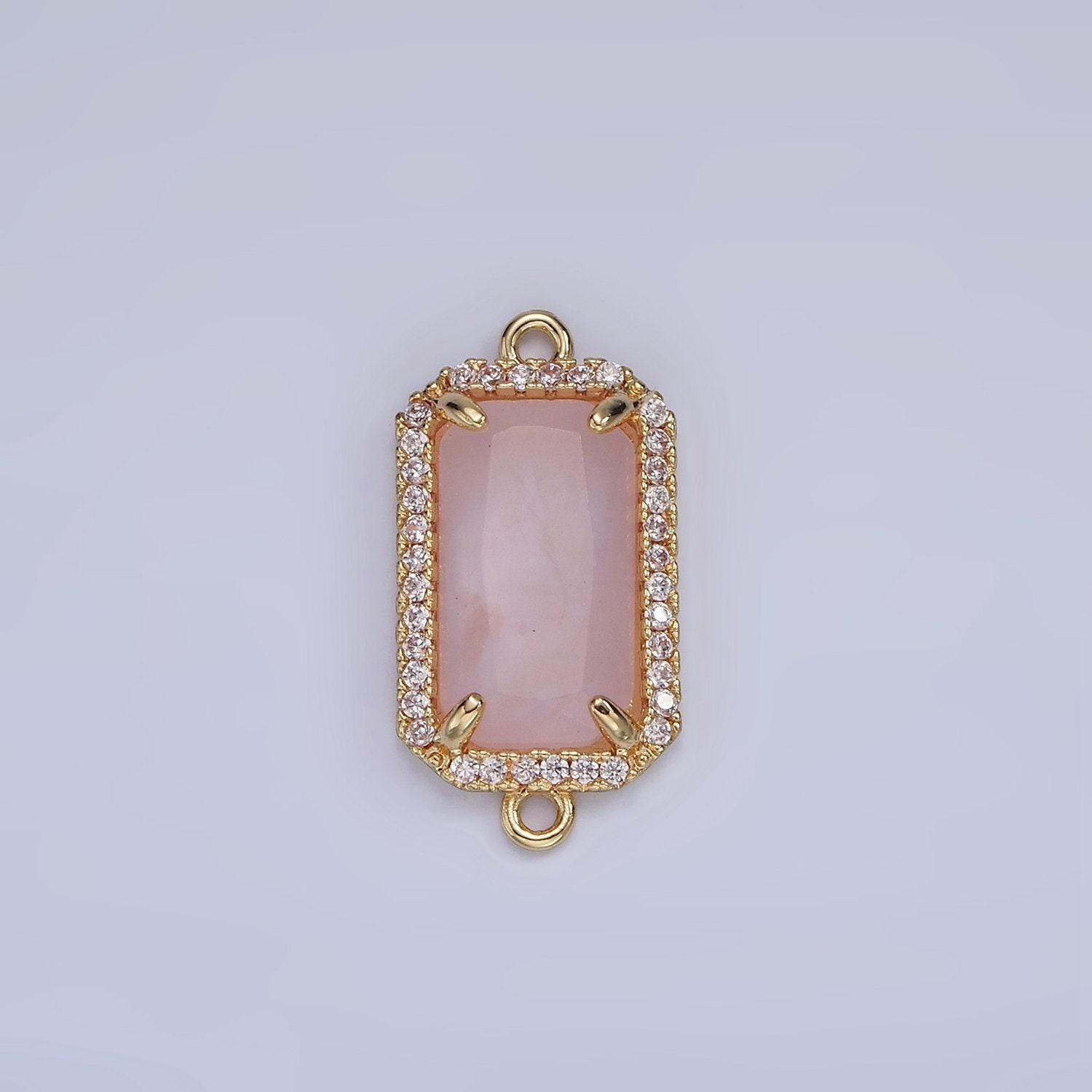 Mini 14k gold filled cubic zirconia link connector color faceted crystal charm connector birthstone link connector g-084