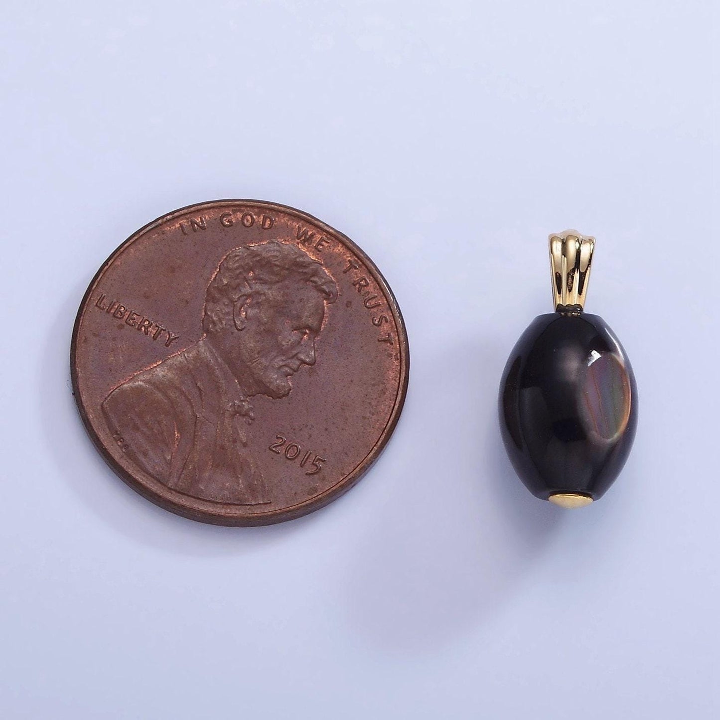 Dark black oval pear pearl charm teardrop genuine freshwater black gothic pearls pendant p1579