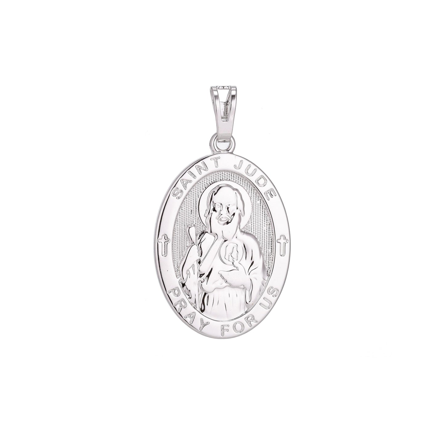 Saint jude charm gold medallion charm, gold filled st jude religious medal patron saint pendant religious coin catholic rosarry supply,h-282