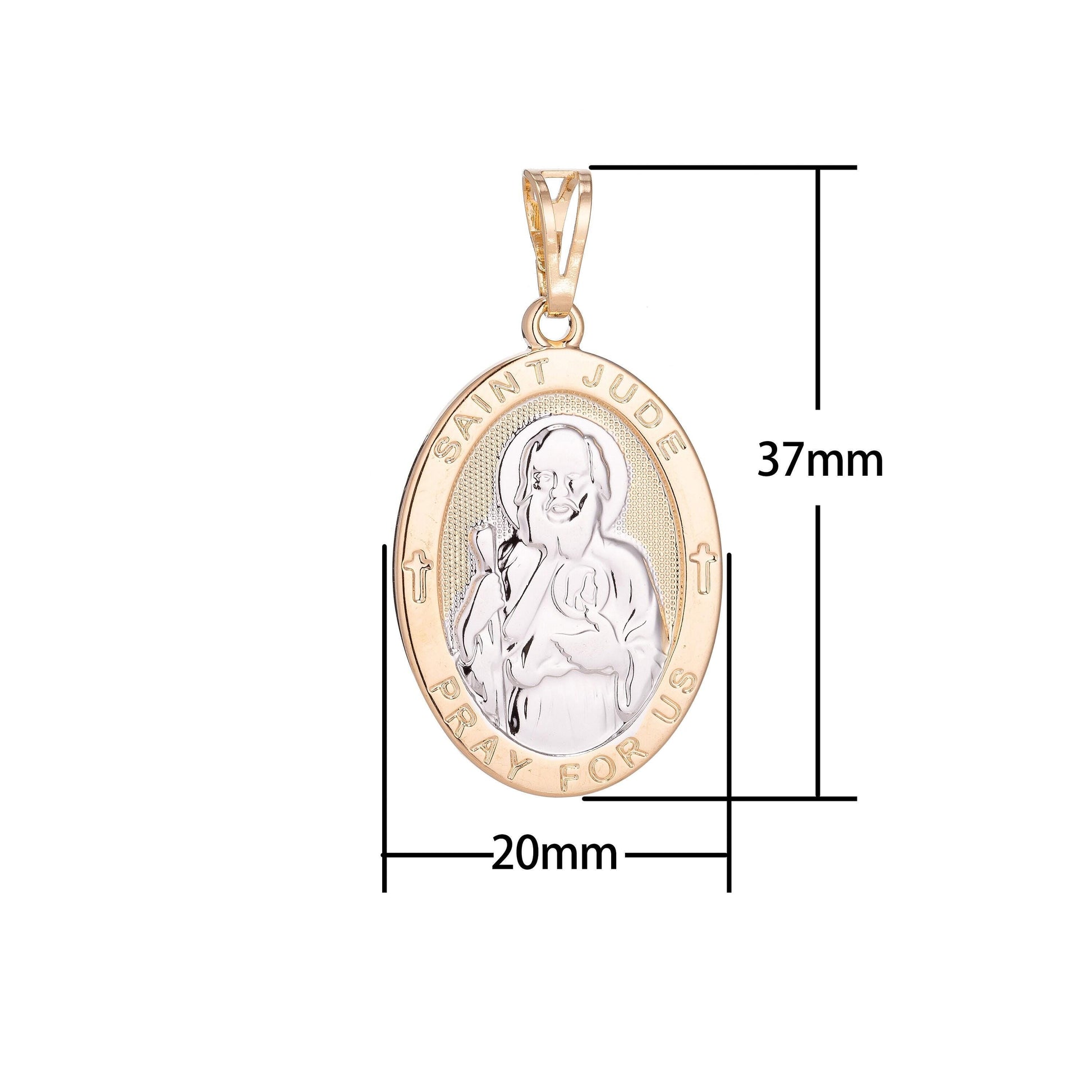 Saint jude charm gold medallion charm, gold filled st jude religious medal patron saint pendant religious coin catholic rosarry supply,h-282