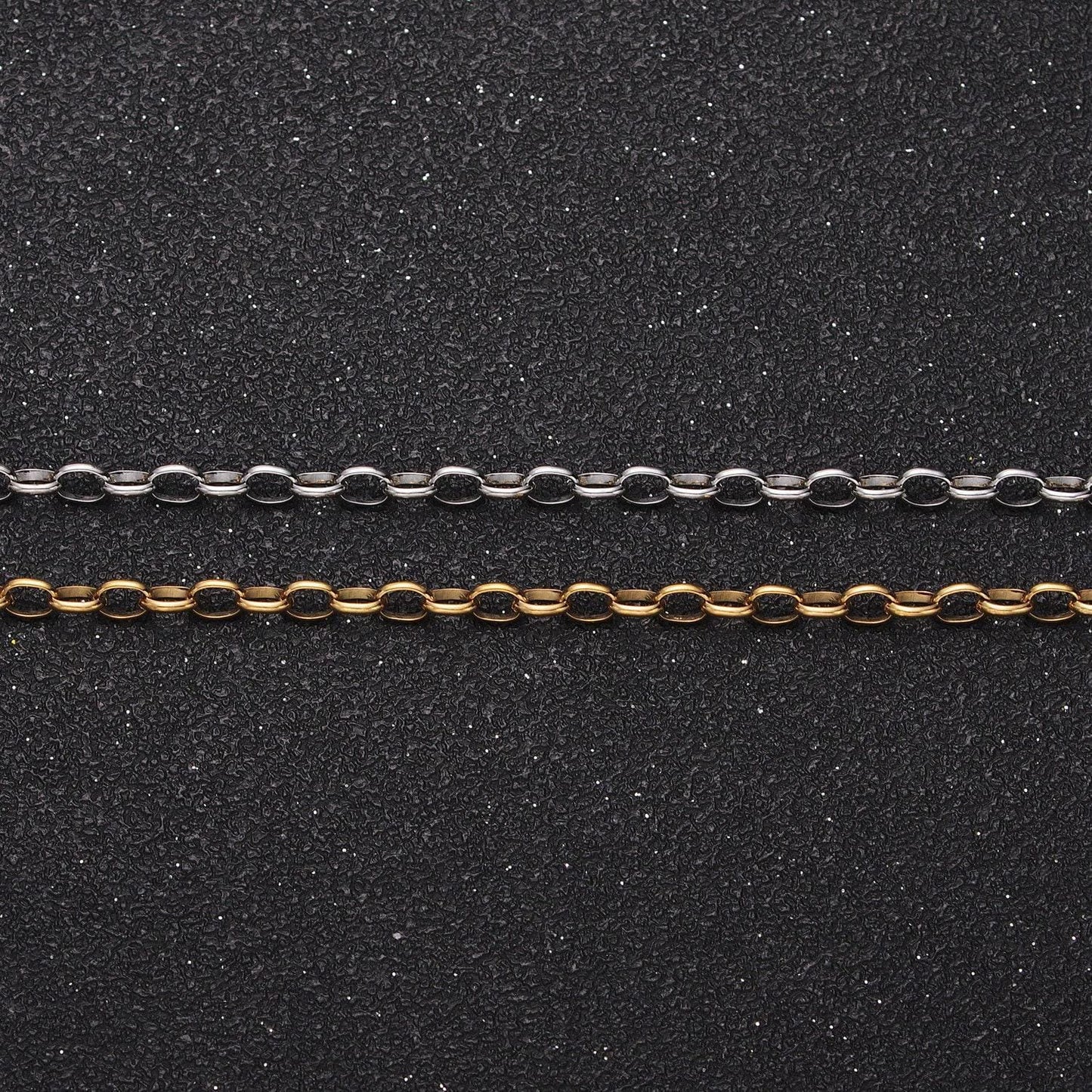 Dainty stainless steel hypoallergenic cable chain anti tarnish unfinished chain for necklace bracelet anklet jewelry making supply roll 1346