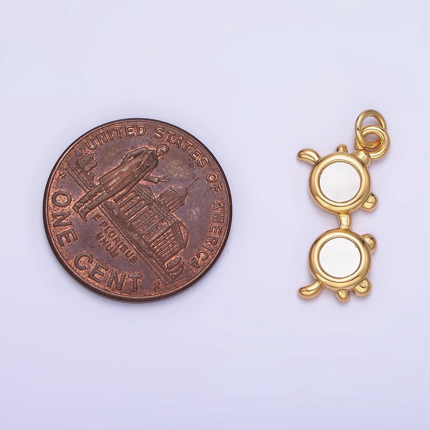 14k gold filled nerd glasses 21.3mm charm for bracelet necklace earring mix charm jewelry making supply | ag-638