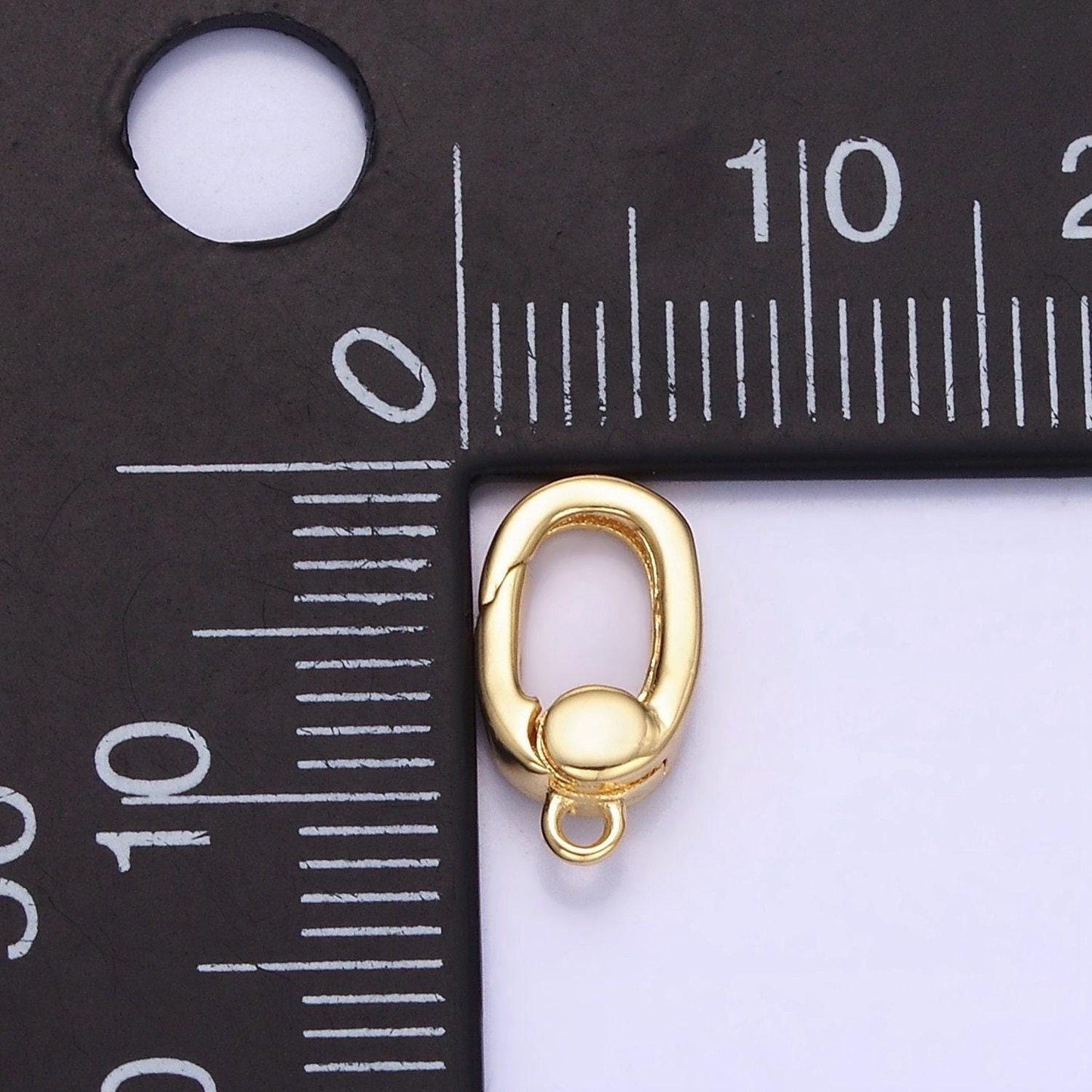 14k gold filled push gate oval clasps 12mm jewelry findings with loops for charm holder necklace bracelet component z783