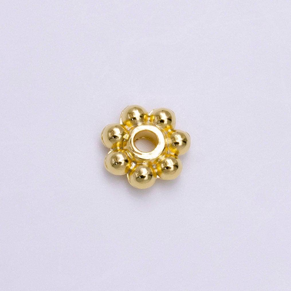 16k gold filled 6mm round beaded bubble outline spacer donut bead | z918