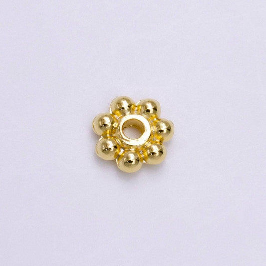 16k gold filled 6mm round beaded bubble outline spacer donut bead | z918