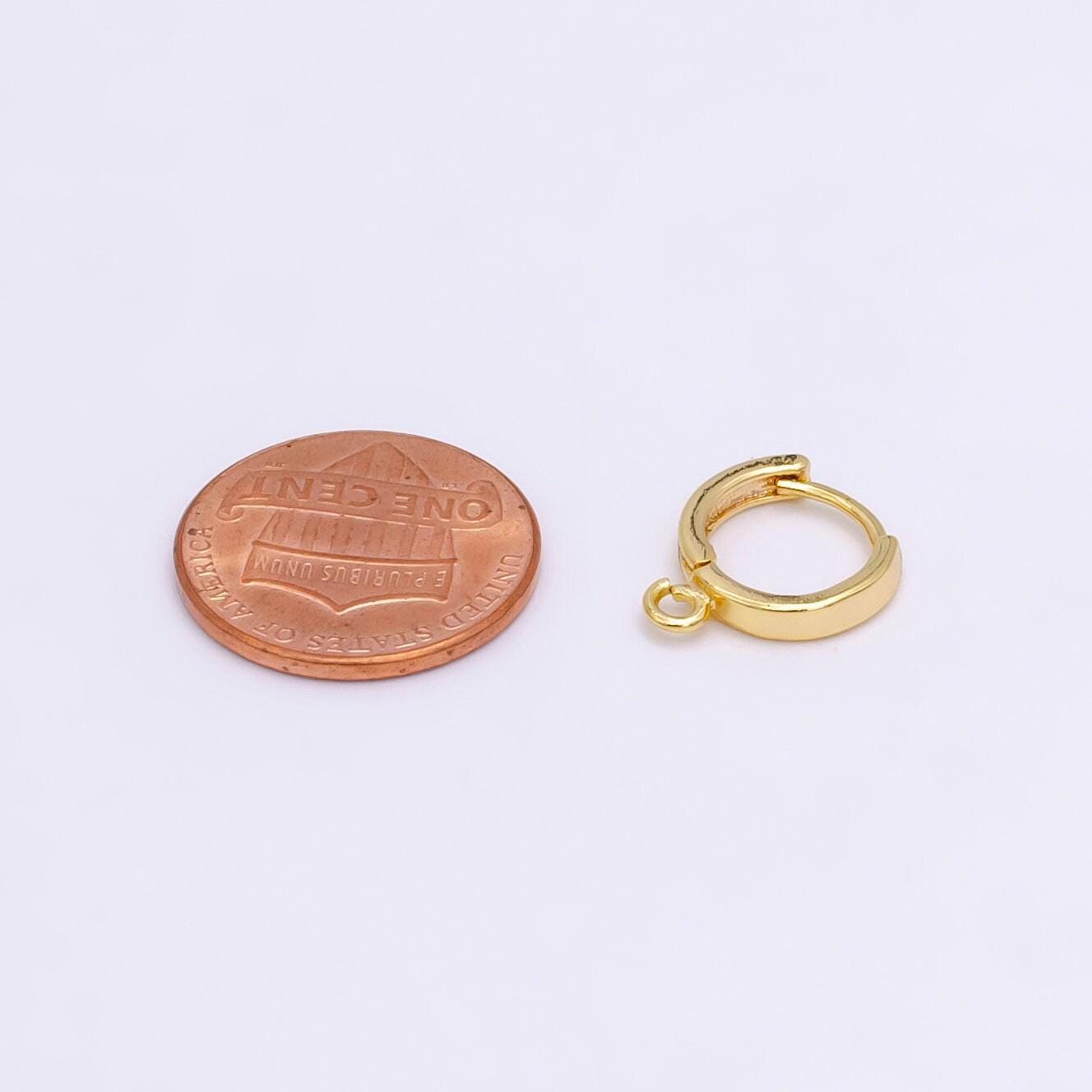 1pair 14 mm dainty gold filled huggie w/open link lever back hoop earring making, nickel & lead free for earring charm making finding z-387