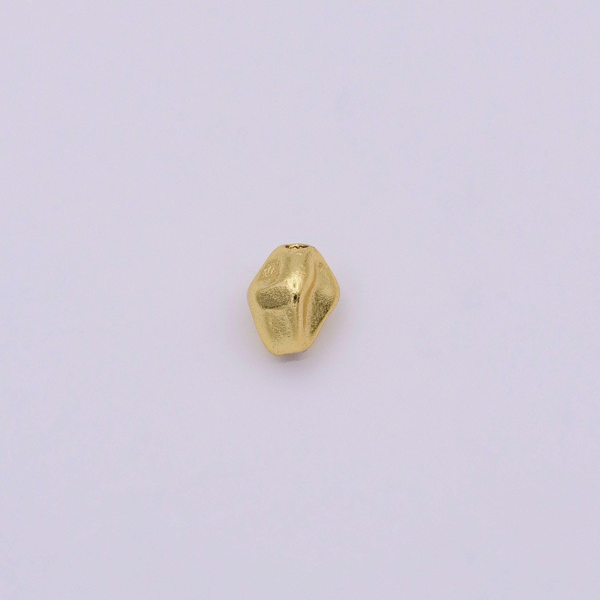 1x mini 16k gold filled abstract hammered geometric bead | b-820