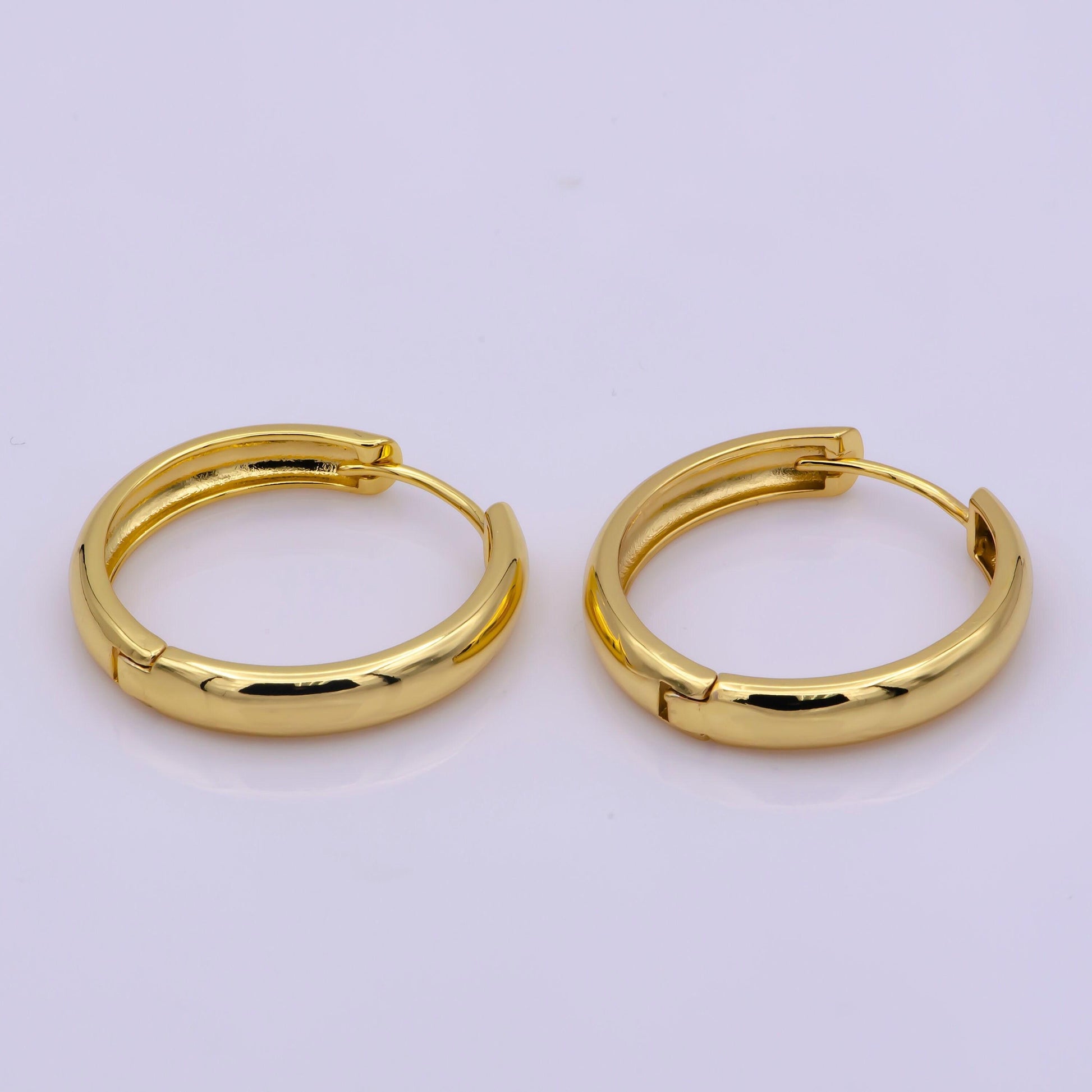 Gold hoop earrings, bold gold filled hoops, 23 mm, 30mm, everyday hoop jewelry christmas gift