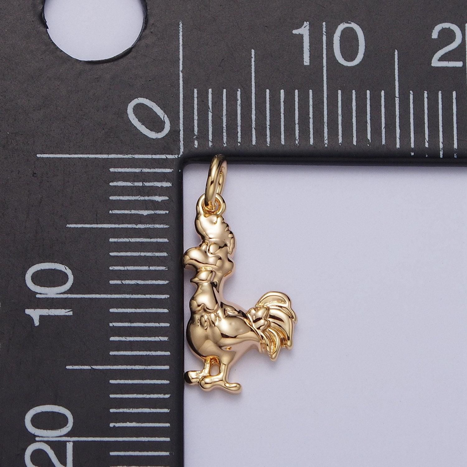 16.7x7.8mm tiny chicken charm pendant rooster charm necklace bracelet earring charms, animal lover kids jewelry gold silver color ac235