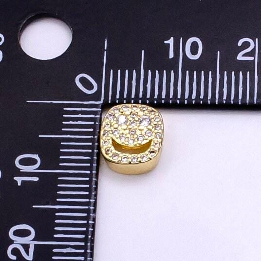 8mm cubic gold happy smile beads happy face bead spacer emoji charm for bracelet necklace supply, b882