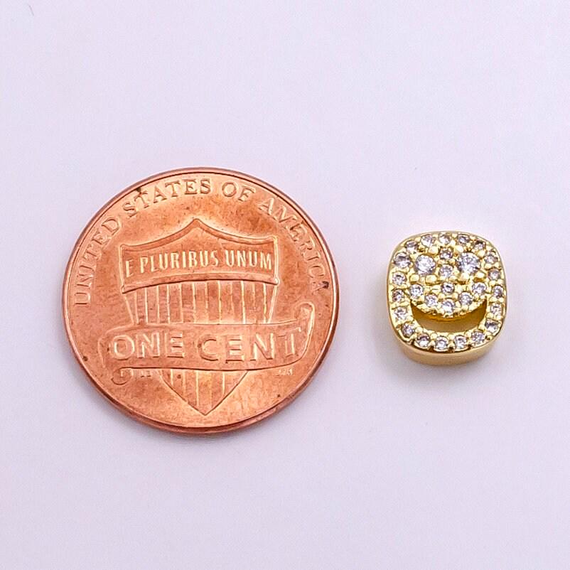 8mm cubic gold happy smile beads happy face bead spacer emoji charm for bracelet necklace supply, b882