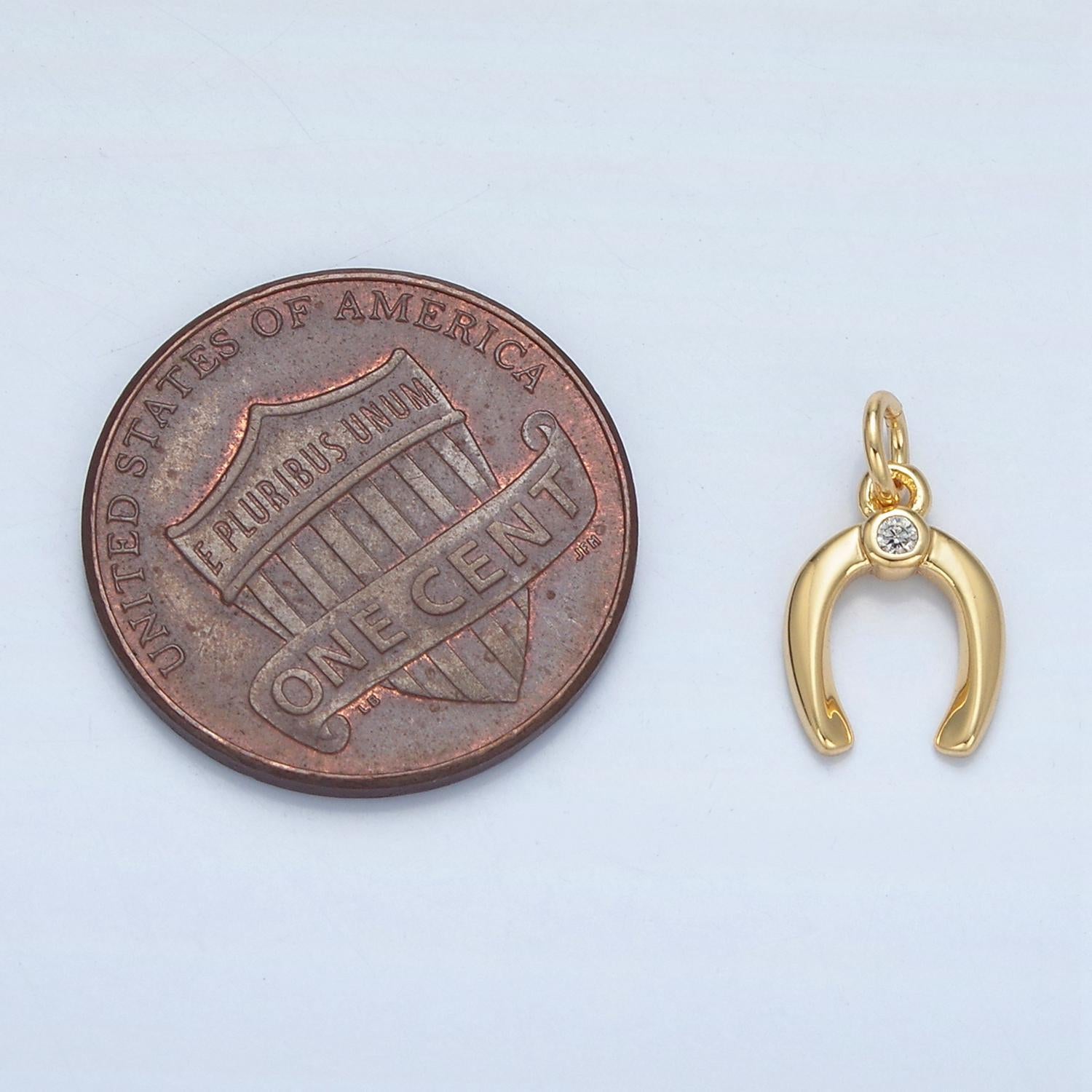 Mini gold horseshoe charms 24k gold filled cz horse shoe pendant silver lucky charm bracelet necklace for diy jewelry making supply x592