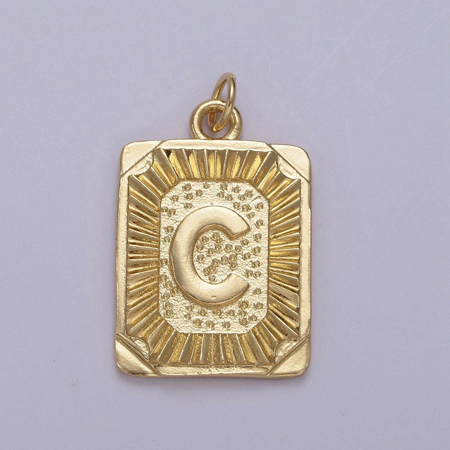 24k gold filled initial tag letter charm a - z alphabet letter tile charm pendant for personalized necklace jewelry making