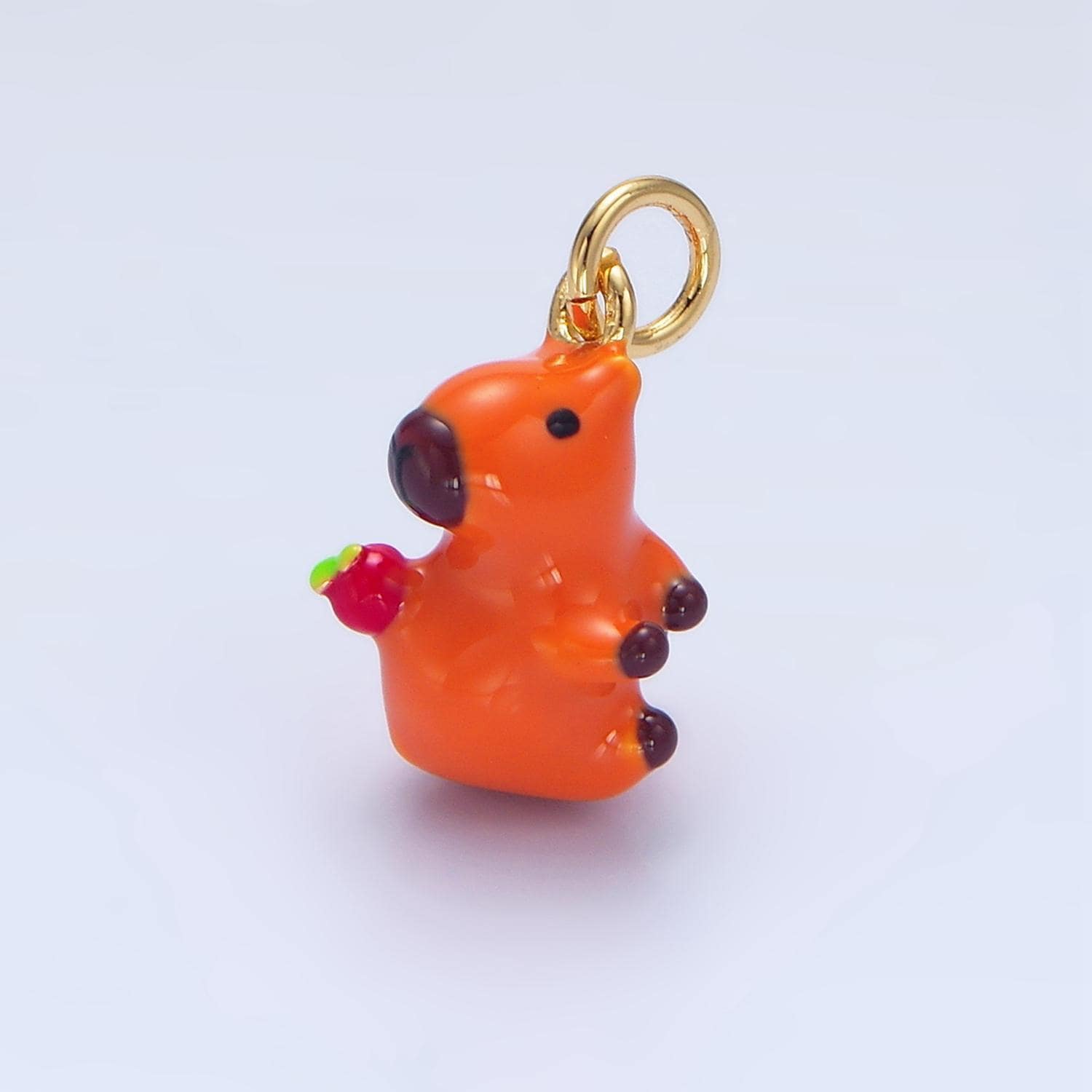 Cute capybara charms glass animal pendant diy jewelry making supply for bracelet necklace earring key chain tumbler charm x307